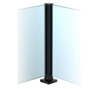 Palo per balaustra in acciaio inossidabile 304 con morsetti e gomme, angolo nero/medio/terminale per vetro temperato da 8-12 mm, colonna per recinzione privacy da giardino, gradini esterni da 85 cm