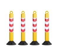 Palo per parcheggio, dissuasore rimovibile, in plastica, con base riempibile, palo flessibile per vialetto stradale, scuola, hotel, banche (giallo, 4 pezzi)