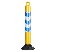 Palo per parcheggio, dissuasore rimovibile, in plastica, con base riempibile, palo flessibile per vialetto stradale, scuola, hotel, banche (blu, 1 pezzo)