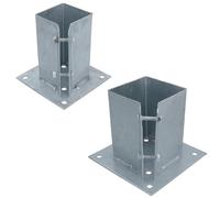 Palo per recinzione con fissaggio a vite per scarpa, zincato, 75 x 75 mm, 2 pezzi