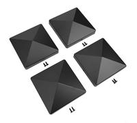 Palo per recinzione in plastica per pali da 10 x 10 cm, a forma di piramide e fori preforati per una facile installazione sicura all'aperto (4 pezzi)