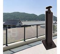 Palo per recinzione in vetro nero, altezza 100 cm, supporto per ringhiera per pannelli in vetro/legno/plastica da 10-12 mm, elegante e sicuro, palo centrale per esterni
