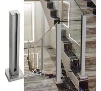 Palo per recinzione in vetro temperato da 12 mm, per scale, ponti e terrazze, 135 cm, grigio, supporto per atterraggio da giardino