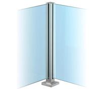 Palo per ringhiera in Vetro Argentato, Nessuna Perforazione Richiesta, palo per Recinzione in Acciaio Inossidabile 304 per Piscina e Patio, Staffa,Silver~Corner Post,85cm