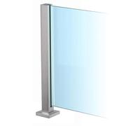 Palo per ringhiera in Vetro Argentato, Nessuna Perforazione Richiesta, palo per Recinzione in Acciaio Inossidabile 304 per Piscina e Patio, Staffa,Silver~End Post,85cm
