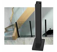 Palo per ringhiera in vetro, Glass Balustrade Post Railing System Kit Square Glass Panel Clamps Black Multiple Sizes(Black-mid Post,65cm/25")