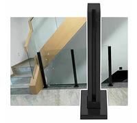 Palo per ringhiera in vetro, Glass Balustrade Post Railing System Kit Square Glass Panel Clamps Black Multiple Sizes(Black-end Post,105cm/43")