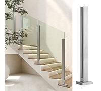 Palo per ringhiera in vetro in acciaio inox, per scale interne, interno/medio/angolo pannelli per scale per terrazza e patio, sistema di supporto quadrato per recinzioni moderne e sicurezza