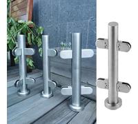 Palo per ringhiera in vetro per esterni, kit di supporto per recinzione verticale in vetro, terrazza il hardware, palo con pannello in cristallo, durevole ed elegante per ponti e balconi (colore: S)