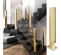 SnamicE Palo per ringhiera in Vetro per Scale Color Oro, Montante per balaustra in Vetro per Interni, staffe per Pannelli in Vetro per colonne di guardrail, connettore,Gold-End Post-60cm(23 5/8")