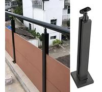 Palo per ringhiera in vetro per terrazza giardino recinzione in acciaio inox nero morsetto in vetro quadrato pannelli per ringhiera per gradini corridoi loft ed elegante soluzione balaustra
