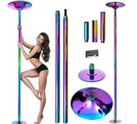 Palo Pole Dance Professionale | Asta Fitness Spogliarellista Portatile/Rimovibile | Statico E Ruotabile | Diametro 45 Mm | Altezza Regolabile (223,5~274,5Cm) | Capacità Di Peso: 440 Libbre,Purple