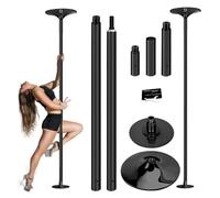 Palo Pole Dance Professionale | Asta Fitness Spogliarellista Portatile/Rimovibile | Statico E Ruotabile | Diametro 45 Mm | Altezza Regolabile (223,5~274,5Cm) | Capacità Di Peso: 440 Libbre,Black