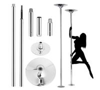 Palo Pole Dance Professionale, Palo Per Fitness Domestico Rimovibile E Portatile, Statico E Rotante, Altezza Regolabile (223,5~274,5 Cm), Capacità Di Peso: 440 Libbre,Silver