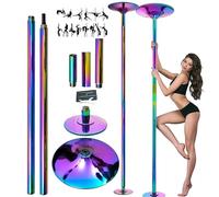 Palo Pole Dance Professionale, Palo Per Fitness Domestico Rimovibile E Portatile, Statico E Rotante, Altezza Regolabile (223,5~274,5 Cm), Capacità Di Peso: 440 Libbre,Purple