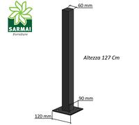 Palo Quadro con piastra colore Antracite 60X60 per recinzione metallica