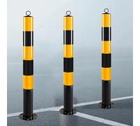 Palo Resistente Della Barriera di Parcheggio, 7.6 * 75CM Dissuasori Fissi, Paletto Fisso di Sicurezza del Parcheggio Nastro Riflettente per Barriera in Metallo(3pcs)