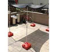 Palo retrattile per parasole con base, confezione da 4 vele portatili per garage e veranda, installazione a terra senza trapano, durevole, 230 cm, capacità 40 kg
