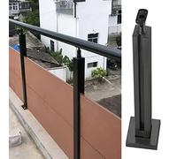 Palo ringhiera in vetro per terrazza giardino recinzione in acciaio inox nero vetro palo morsetto quadrato pannelli balaustra per gradini corridoi loft ed elegante