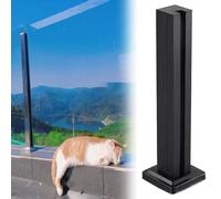 Palo ringhiera in vetro temperato per scale e balconi per interni/esterni, 100 cm, nero, per vetro senza cornice da 10/12 mm, colonna angolare/media/terminale