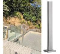 Palo Ringhiera Vetro Morsetto Argento Palo Di Balaustra In Vetro, Sistema Di Paletti Di Balaustra In Vetro - Palo Finale/Palo D'angolo/Palo Centrale - Per Ponti Gradini Balcone Giardino(End Post,120