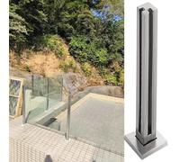 Palo Ringhiera Vetro Morsetto Argento Palo Di Balaustra In Vetro, Sistema Di Paletti Di Balaustra In Vetro - Palo Finale/Palo D'angolo/Palo Centrale - Per Ponti Gradini Balcone Giardino(Corner Post,