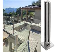 Palo Ringhiera Vetro Morsetto Palo Finale Della Ringhiera Di Vetro/Palo D'angolo/Palo Intermedio, Sistema Di Ringhiera Di Vetro Per Scale/Morsetto Per Corrimano In Acciaio Inox, Per Gradini, Balco