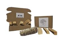 Palo Santo,Legno Sacro,8 Legnetti Palo Santo 1 Salvia Bianca,Aroma Intenso, Incenso Per Meditazione, Purificatore. Essiccato a Terra,Alta Qualita, Raccolto a Mano, Unico, Originale Peru'