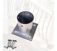 palo staffe base supporto Base Di Ancoraggio Con Flangia In Acciaio Inossidabile, Flangia Della Base Del Montante A Tubo Tondo Con Viti E Raccordi, Fondo Flangiato(ID x H 35 X 50mm)