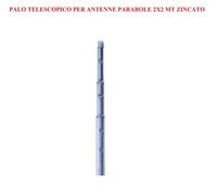 PALO TELESCOPICO ANTENNA TV 2X2 METRI SPESSORE 1,5MM ZINCATO RINFORZATO FUOCO