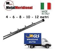 PALO TELESCOPICO ANTENNA ZINCATO 4 6 8 10 12 M TV SPEDIZIONE GRATIS