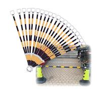 Palo telescopico di sicurezza per transenne - Barriera stradale regolabile, da 1,25 a 2 metri, confezione da 20, multicolore giallo e nero, ideale per il controllo della folla e la gestione di event