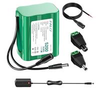 Palogreen 12.6V 5200mAh DC Batteria per 12V Apparecchi, con 2 Pezzi Cavo di Alimentazione DC per strisce LED, lettori MP3, router, DVD portatili, fotocamere, videocamera, DIY