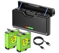 Palogreen 2 batterie per Go pro Hero 8/7/6/5 e caricatore per Go pro Hero 12/11/10/9/8/7/6/5 - Caricabatterie con accessori per batteria, ricarica Chnell, bassa temperatura adatta