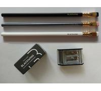 PALOMINO BLACKWING 3 matite (originale, 602, perla 1 ciascuna) e set temperam...