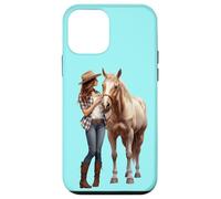 Palomino Cavallo e Cowgirl Occidentale Equestre Country Pony Custodia per iPhone 12 mini