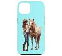 Palomino Cavallo e Cowgirl Occidentale Equestre Country Pony Custodia per iPhone 13