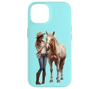 Palomino Cavallo e Cowgirl Occidentale Equestre Country Pony Custodia per iPhone 14