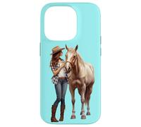 Palomino Cavallo e Cowgirl Occidentale Equestre Country Pony Custodia per iPhone 14 Pro