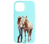Palomino Cavallo e Cowgirl Occidentale Equestre Country Pony Custodia per iPhone 15