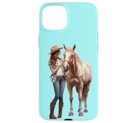 Palomino Cavallo e Cowgirl Occidentale Equestre Country Pony Custodia per iPhone 15 Plus