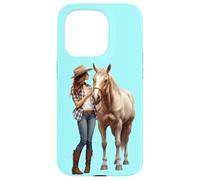Palomino Cavallo e Cowgirl Occidentale Equestre Country Pony Custodia per iPhone 15 Pro