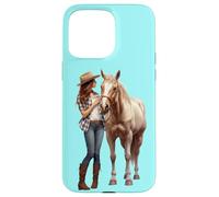 Palomino Cavallo e Cowgirl Occidentale Equestre Country Pony Custodia per iPhone 15 Pro Max