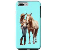 Palomino Cavallo e Cowgirl Occidentale Equestre Country Pony Custodia per iPhone 7 Plus/8 Plus