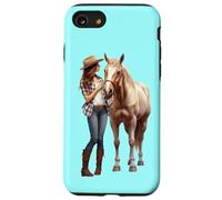 Palomino Cavallo e Cowgirl Occidentale Equestre Country Pony Custodia per iPhone SE (2020) / 7 / 8