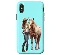 Palomino Cavallo e Cowgirl Occidentale Equestre Country Pony Custodia per iPhone X/XS