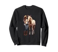 Palomino Cavallo e Cowgirl Occidentale Equestre Country Pony Felpa