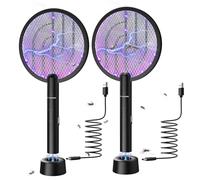 PALONE 2 er Racchetta Zanzare Elettrica, 4000V con USB Ricaricabile LED 2-In-1Racchetta Zanzare Elettrico, Protezione Maglia a 3 Strati, Adatto per Casa Giardino Campeggio Interni ed Esterni
