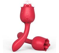 Paloqueth Rose Clitoris Vibrator with 9 Rotating Vibration Modes Red