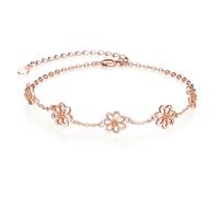 Palpitate Braccialetto con margherite e fiori placcati in oro rosa, regalo per donne, madri, amanti, mogli, regolabile